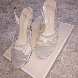Silver strap heels